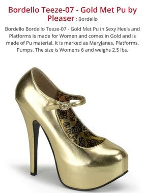 Bordello Gold Metallic Mary Jane Platform Pump